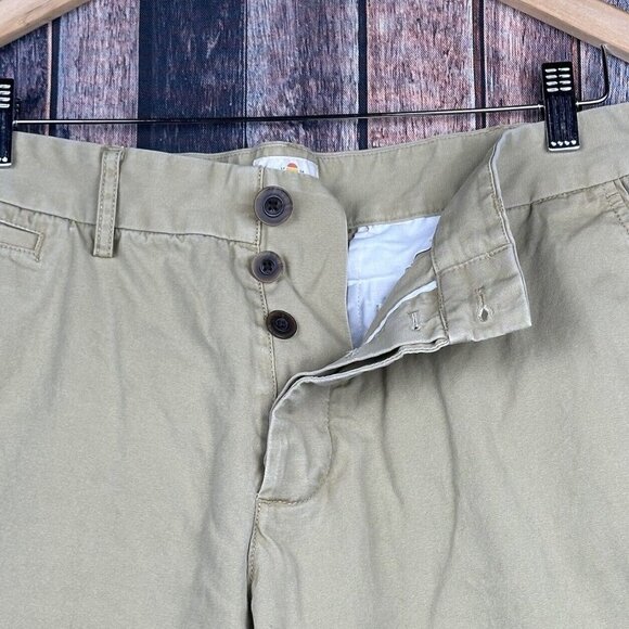 Marine Layer Pants Mens 36x32 (35x31) Tan Khaki Cotton Straight Button Fly Chino - Picture 3 of 14